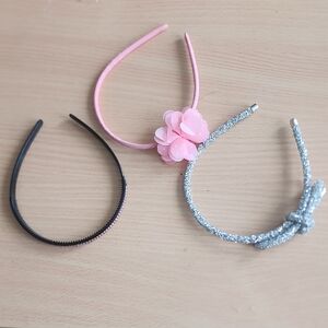Chic Kids Headband Trio - Pink, Black, and Silver